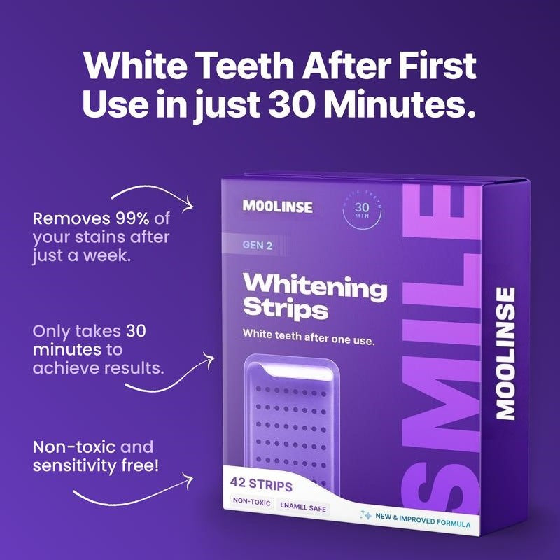 💎V34 Whitening Strips-Purple Tooth Whitening, Tooth Stain Treatment, Combining Whitening and Colour Correction