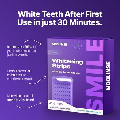 💎V34 Whitening Strips-Purple Tooth Whitening, Tooth Stain Treatment, Combining Whitening and Colour Correction