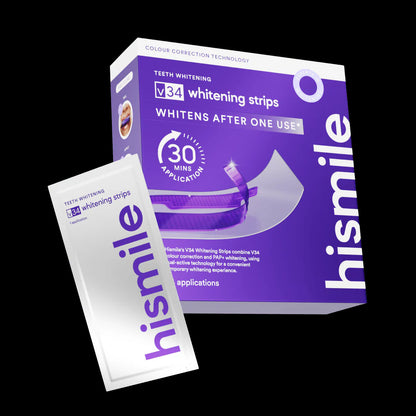 💎V34 Whitening Strips-Purple Tooth Whitening, Tooth Stain Treatment, Combining Whitening and Colour Correction