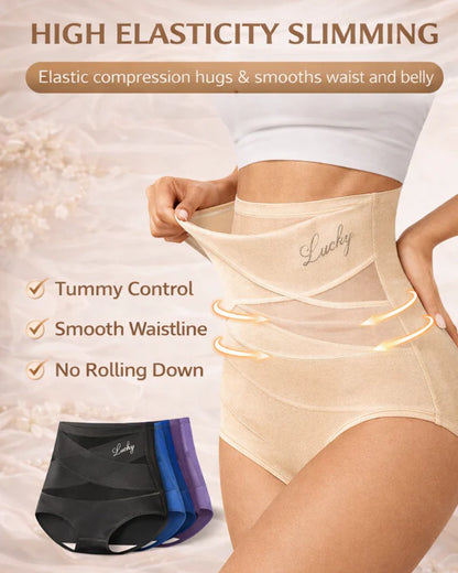 ✨Last Day-Buy 1 Get 3 Packs✨Plus-Size High-Waist Cross Tummy Control Panties