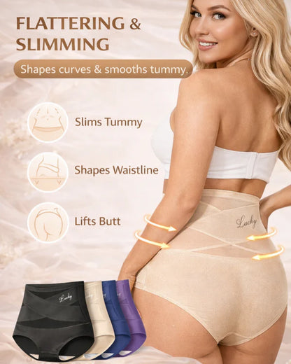 ✨Last Day-Buy 1 Get 3 Packs✨Plus-Size High-Waist Cross Tummy Control Panties