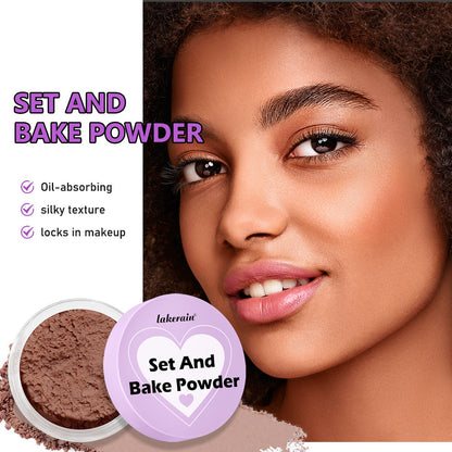 Bake Powder with Rice Powder & Vitamin-E, Lightweight & Translucent Makeup, Cosmetic Setting Powder
