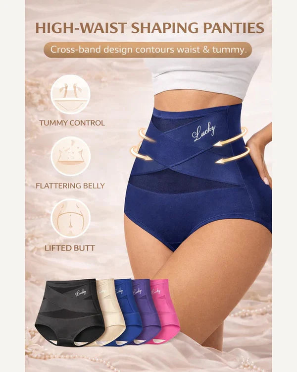 ✨Last Day-Buy 1 Get 3 Packs✨Plus-Size High-Waist Cross Tummy Control Panties