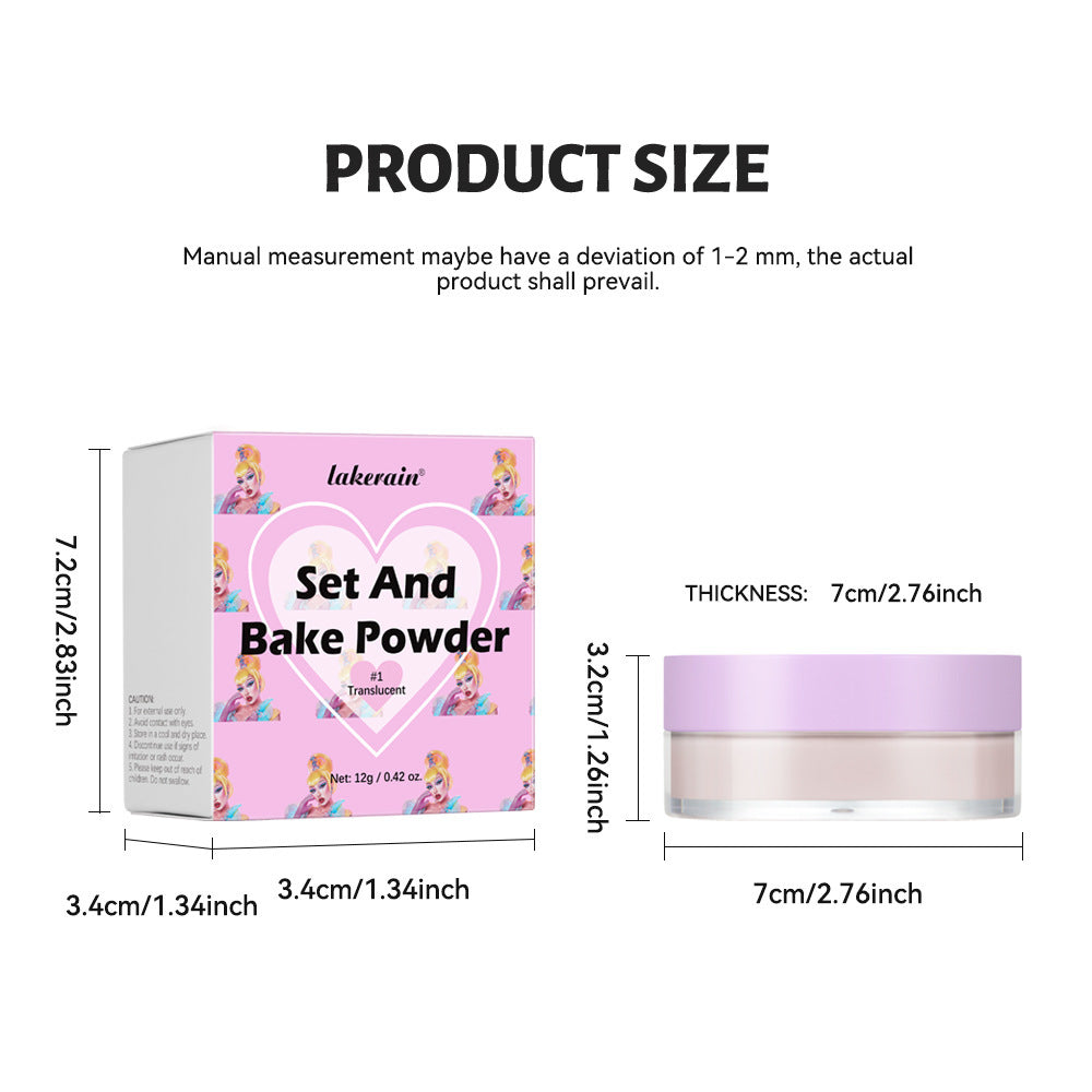 Bake Powder with Rice Powder & Vitamin-E, Lightweight & Translucent Makeup, Cosmetic Setting Powder