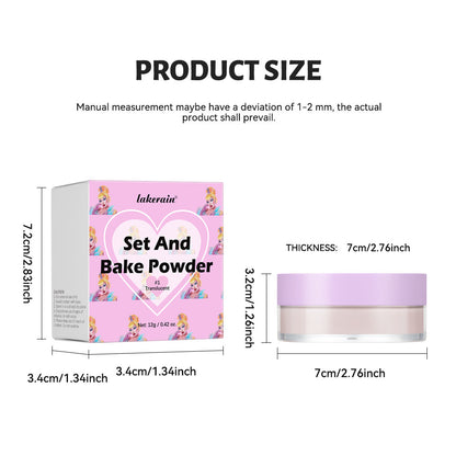 Bake Powder with Rice Powder & Vitamin-E, Lightweight & Translucent Makeup, Cosmetic Setting Powder