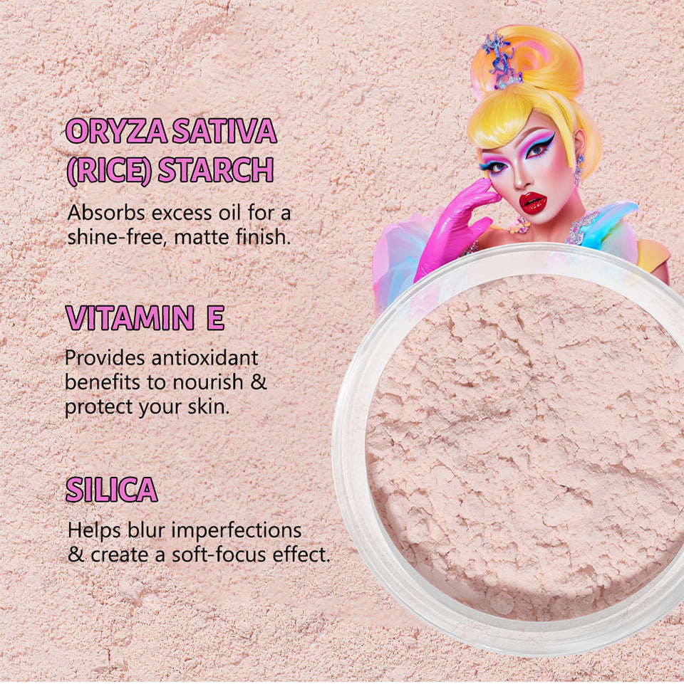 Bake Powder with Rice Powder & Vitamin-E, Lightweight & Translucent Makeup, Cosmetic Setting Powder