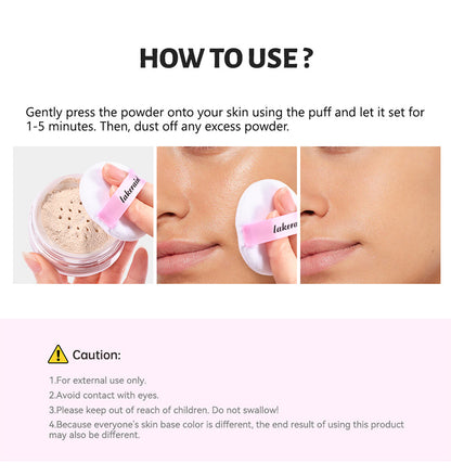 Bake Powder with Rice Powder & Vitamin-E, Lightweight & Translucent Makeup, Cosmetic Setting Powder