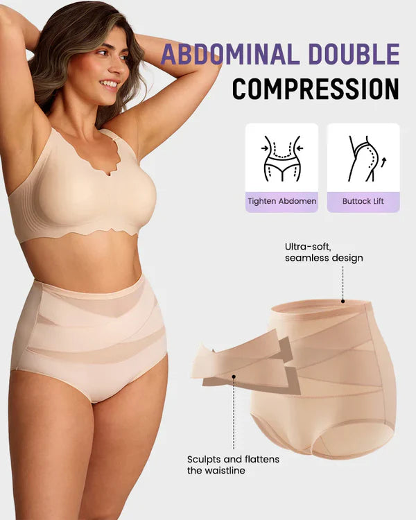 ✨Last Day-Buy 1 Get 3 Packs✨Plus-Size High-Waist Cross Tummy Control Panties