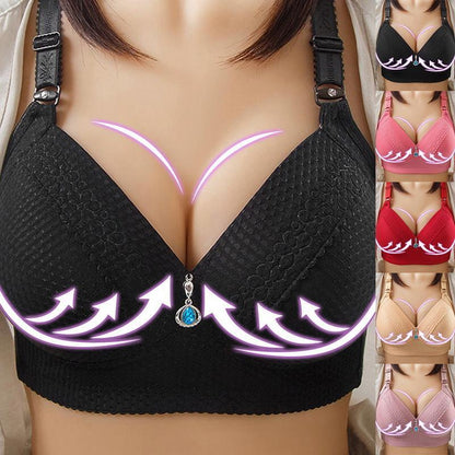 2024 WOMEN BACK BUCKLE COTTON BRAS WIRE FREE PLUS SIZE SHOULDER STRAPS BRASIERES COMFORT