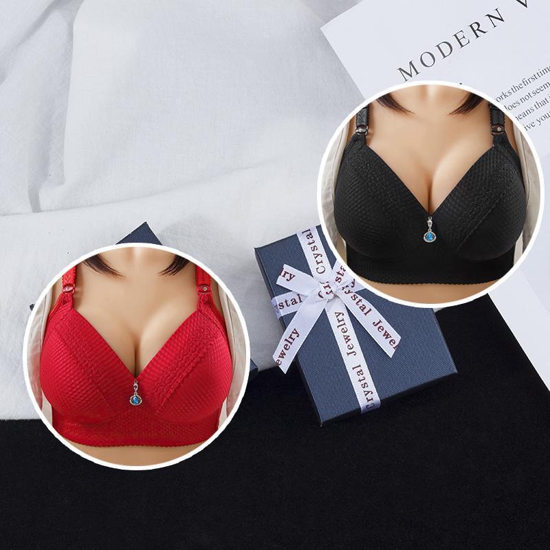 2024 WOMEN BACK BUCKLE COTTON BRAS WIRE FREE PLUS SIZE SHOULDER STRAPS BRASIERES COMFORT