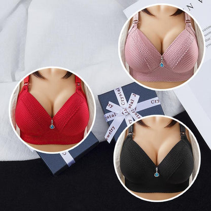 2024 WOMEN BACK BUCKLE COTTON BRAS WIRE FREE PLUS SIZE SHOULDER STRAPS BRASIERES COMFORT