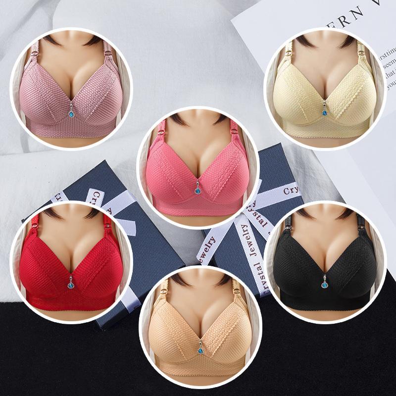 2024 WOMEN BACK BUCKLE COTTON BRAS WIRE FREE PLUS SIZE SHOULDER STRAPS BRASIERES COMFORT