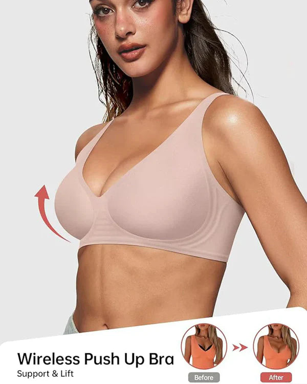 💖LAST DAY SALE 50% OFF💕Womens Comfortable Wireless Bralettes Seamless Deep V Everyday Bra