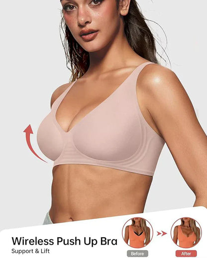 💖LAST DAY SALE 50% OFF💕Womens Comfortable Wireless Bralettes Seamless Deep V Everyday Bra